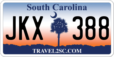 SC license plate JKX388
