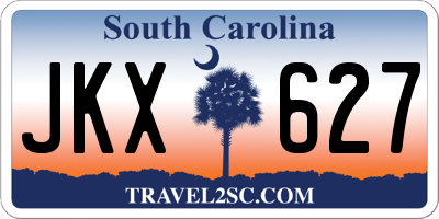 SC license plate JKX627
