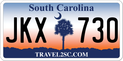 SC license plate JKX730