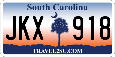 SC license plate JKX918