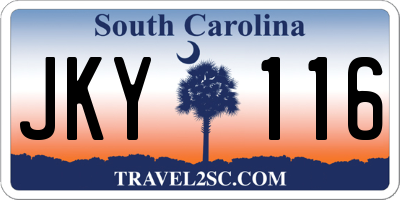 SC license plate JKY116