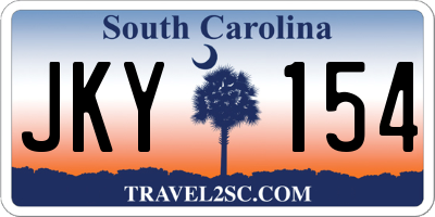 SC license plate JKY154