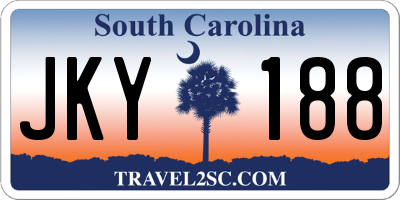 SC license plate JKY188