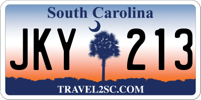SC license plate JKY213