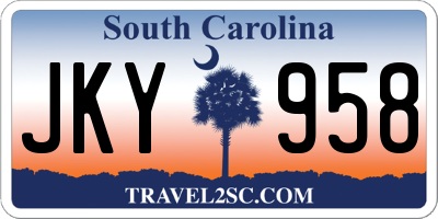 SC license plate JKY958