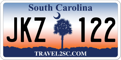 SC license plate JKZ122