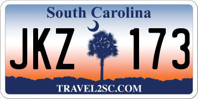 SC license plate JKZ173