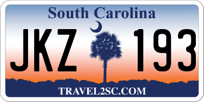 SC license plate JKZ193