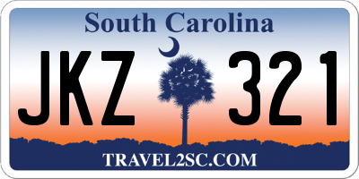 SC license plate JKZ321