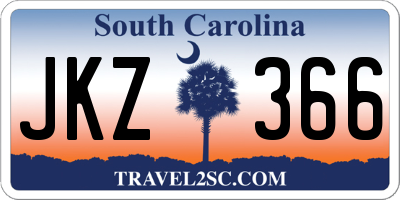 SC license plate JKZ366