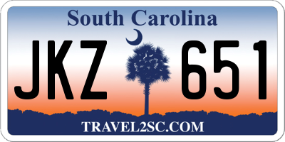 SC license plate JKZ651