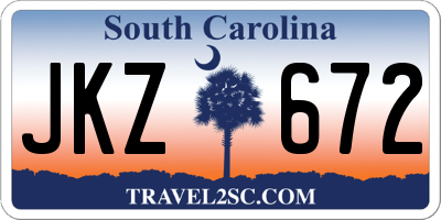 SC license plate JKZ672