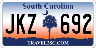 SC license plate JKZ692