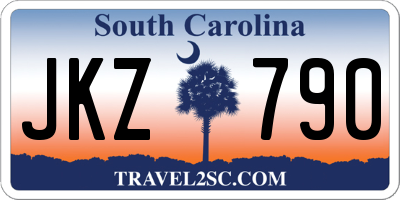 SC license plate JKZ790