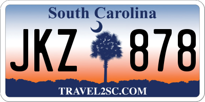 SC license plate JKZ878