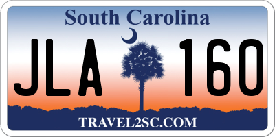 SC license plate JLA160