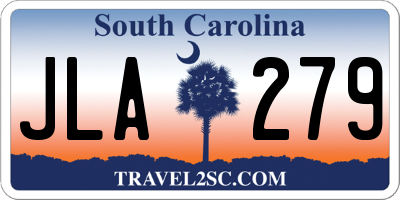 SC license plate JLA279