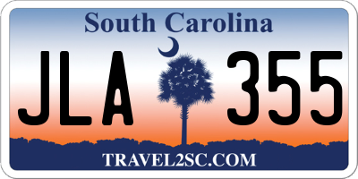 SC license plate JLA355