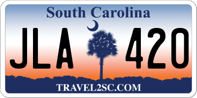SC license plate JLA420