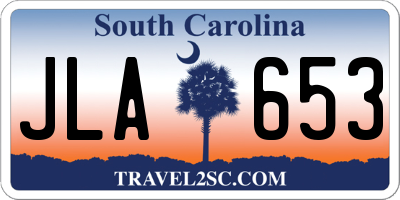 SC license plate JLA653