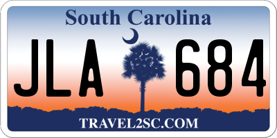 SC license plate JLA684