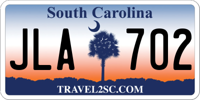 SC license plate JLA702
