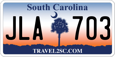 SC license plate JLA703