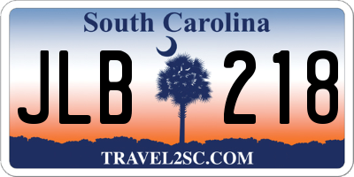 SC license plate JLB218