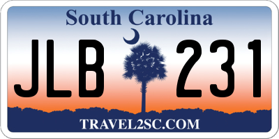 SC license plate JLB231