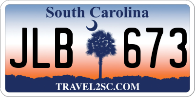 SC license plate JLB673