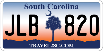 SC license plate JLB820