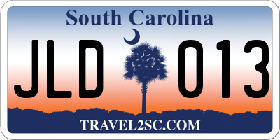 SC license plate JLD013