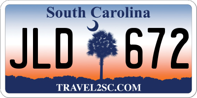 SC license plate JLD672
