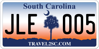 SC license plate JLE005