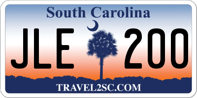 SC license plate JLE200