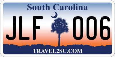 SC license plate JLF006