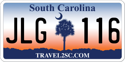 SC license plate JLG116