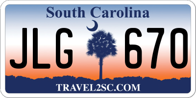 SC license plate JLG670