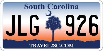 SC license plate JLG926