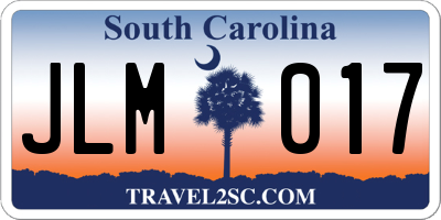 SC license plate JLM017
