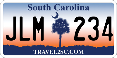 SC license plate JLM234