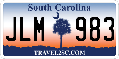 SC license plate JLM983