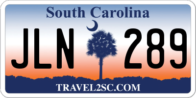SC license plate JLN289