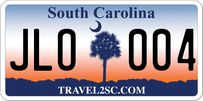 SC license plate JLO004