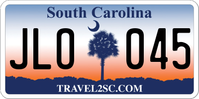 SC license plate JLO045