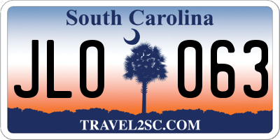 SC license plate JLO063