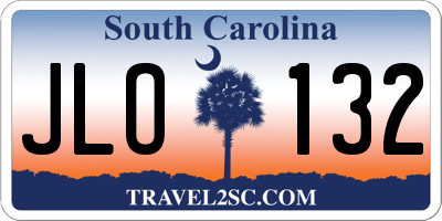 SC license plate JLO132