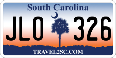 SC license plate JLO326