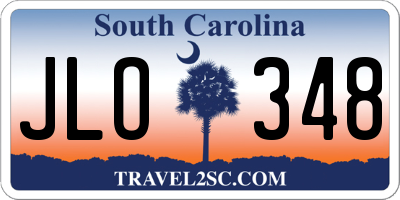 SC license plate JLO348