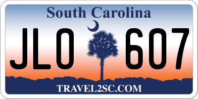 SC license plate JLO607